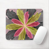 Joy, Pink Green Anthracite Fantasy Blume Fraktal Mousepad (Mit Mouse)