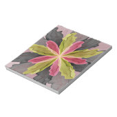 Joy, Pink Green Anthracite Fantasy Blume Fraktal Notizblock (Rotiert)