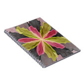 Joy, Pink Green Anthracite Fantasy Blume Fraktal Notizblock (Rechte Seite)
