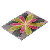 Joy, Pink Green Anthracite Fantasy Blume Fraktal Notizblock (Linke Seite)