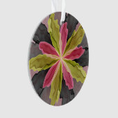 Joy, Pink Green Anthracite Fantasy Blume Fraktal Ornament (Vorderseite)