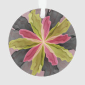 Joy, Pink Green Anthracite Fantasy Blume Fraktal Ornament (Rückseite)