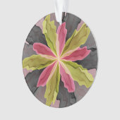 Joy, Pink Green Anthracite Fantasy Blume Fraktal Ornament (Vorderseite)