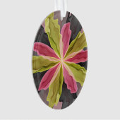Joy, Pink Green Anthracite Fantasy Blume Fraktal Ornament (Vorderseite)
