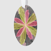Joy, Pink Green Anthracite Fantasy Blume Fraktal Ornament (Vorderseite)