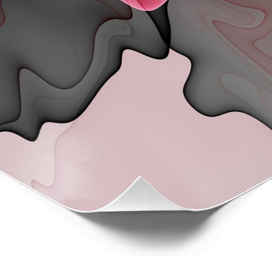 Joy, Pink Green Anthracite Fantasy Blume Fraktal Poster (Ecke)