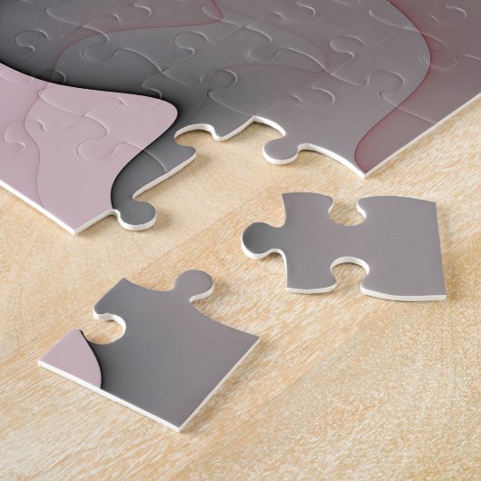 Joy, Pink Green Anthracite Fantasy Blume Fraktal Puzzle (Seite)