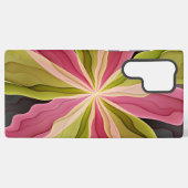 Joy, Pink Green Anthracite Fantasy Blume Fraktal Samsung Galaxy Hülle (Rückseite (Horizontal))