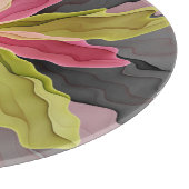 Joy, Pink Green Anthracite Fantasy Blume Fraktal Schneidebrett (Ecke)