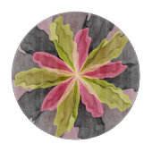 Joy, Pink Green Anthracite Fantasy Blume Fraktal Schneidebrett (Vorderseite)