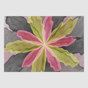 Joy, Pink Green Anthracite Fantasy Blume Fraktal Seidenpapier