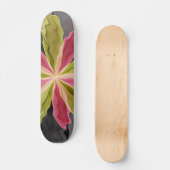 Joy, Pink Green Anthracite Fantasy Blume Fraktal Skateboard (Vorderseite)