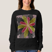 Joy, Pink Green Anthracite Fantasy Blume Fraktal Sweatshirt (Vorderseite)
