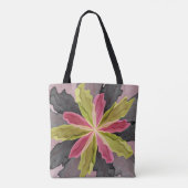 Joy, Pink Green Anthracite Fantasy Blume Fraktal Tasche (Rückseite)