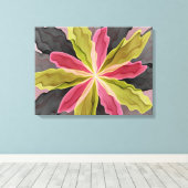 Joy, Pink Green Anthracite Fantasy Blume Triptych Leinwanddruck (Insitu (Holzboden))