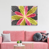 Joy, Pink Green Anthracite Fantasy Blume Triptych Leinwanddruck (Insitu (Wohnzimmer))