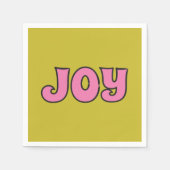 Joy Pink und Lime Green Retro Weihnachten Serviette (Vorderseite)
