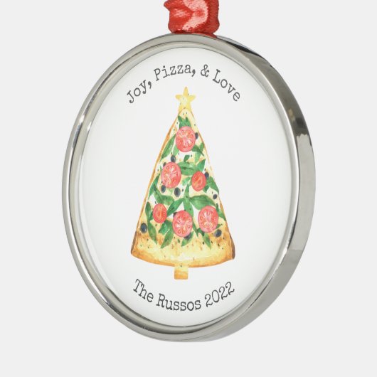 Joy Pizza Liebe Pizza Slice Keramik Ornament (Links)