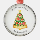 Joy Pizza Liebe Pizza Slice Keramik Ornament Aus Metall (Vorne)