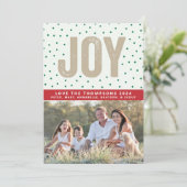 Joy Polka Dot Feiertagskarte (Stehend Vorderseite)