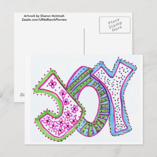 Joy Postcard Postkarte (Vorne/Hinten)
