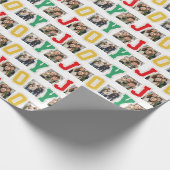 Joy preppy Patches bunt drei Foto Weihnachten Geschenkpapier (Ecke)