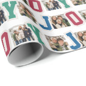 Joy preppy Patches farbenfrohe Weihnachten drei Fo Geschenkpapier (Rolleneckpunkt)