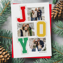 Joy preppy Patches trendy drei Foto Weihnachten