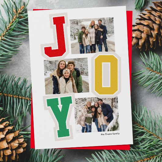 Joy preppy Patches trendy drei Foto Weihnachten