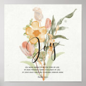 Joy-Psalm 16:11 orangefarbene Blüten Poster (Vorne)