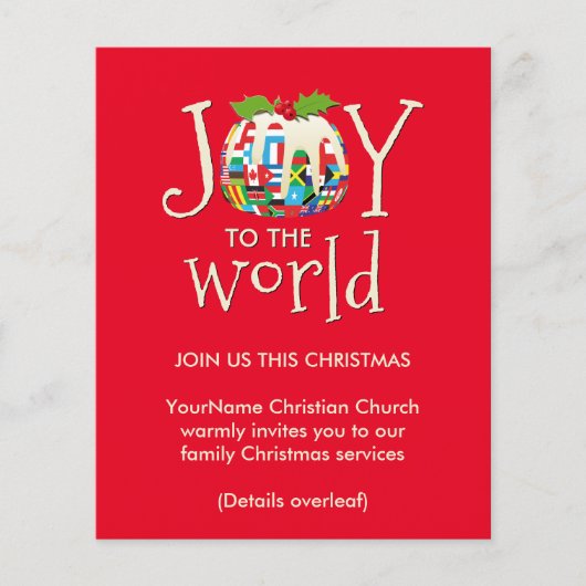 Joy Pudding Church Christmas Service Einladung (Vorderseite)