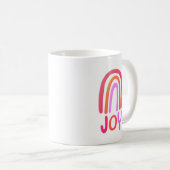 JOY Rainbow Colorful Handletting Tasse (VorderseiteRechts)