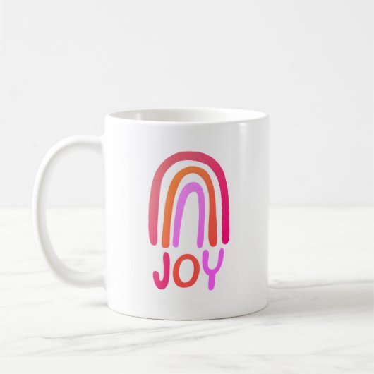 JOY Rainbow Colorful Handletting Tasse (Links)