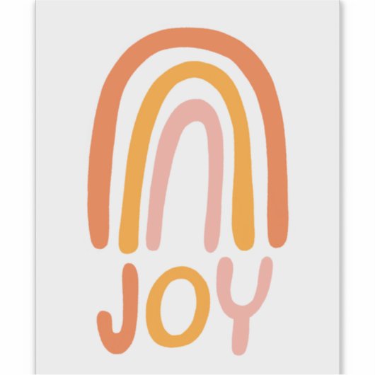 JOY Rainbow Pink Handlettering Aufkleber (Vorderseite)