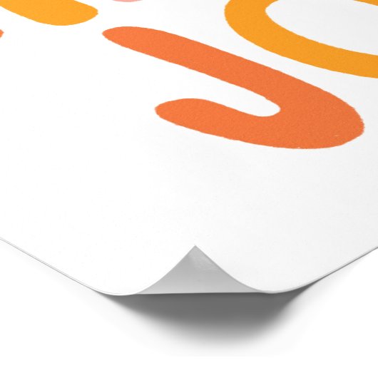 JOY Rainbow Pink Handlettering Poster (Ecke)