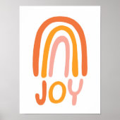 JOY Rainbow Pink Handlettering Poster (Vorne)