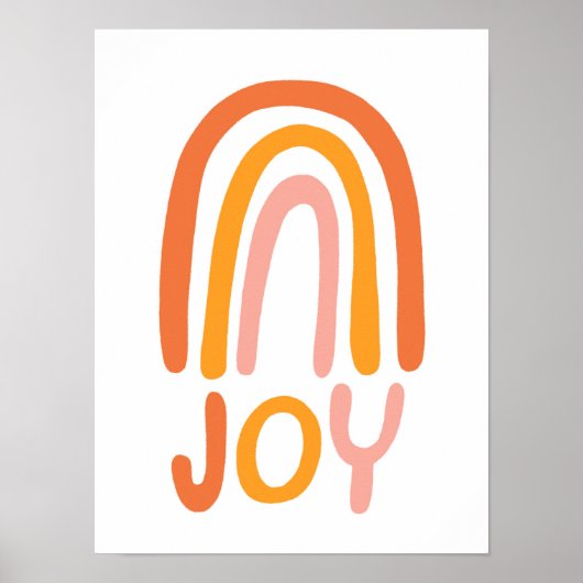 JOY Rainbow Pink Handlettering Poster (Vorne)