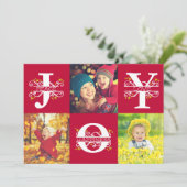 Joy Red and White 4 Foto Weihnachten (Stehend Vorderseite)