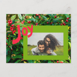 Joy Red Berries Family Foto Holiday Postkarte