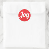 Joy Red Brushed Script Simple Moderne Ferien Runder Aufkleber (Tasche)