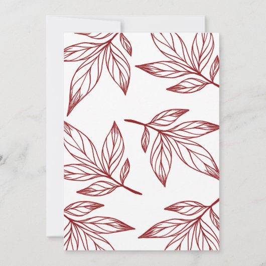 Joy Red Gerahmt Foto Winter Foliage Weihnachten Einladung (Rückseite)