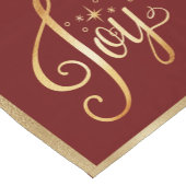 "Joy" Red Gold Script Elegante Weihnachtsfeiertage Kurzer Tischläufer (Ecke)