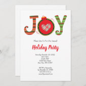 Joy Red Green Weihnachtsfeier Einladung (Vorne/Hinten)