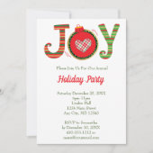 Joy Red Green Weihnachtsfeier Einladung (Vorderseite)