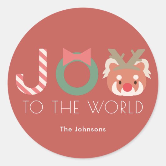 JOY Red Panda Reindeer Headpiece Red Sticker (Vorderseite)