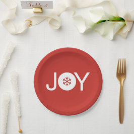 Joy Red Paper Plate Pappteller
