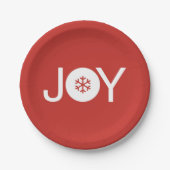 Joy Red Paper Plate Pappteller (Vorderseite)