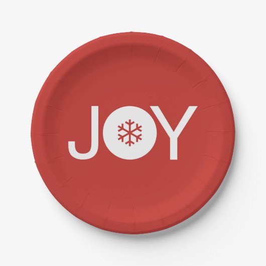 Joy Red Paper Plate Pappteller (Vorderseite)