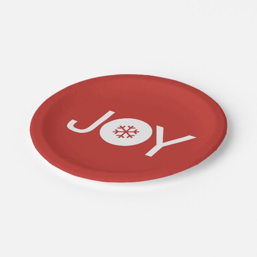 Joy Red Paper Plate Pappteller (Schrägansicht)