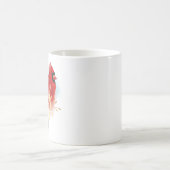 Joy Red Perched Kardinal Watercolor Christmas Bird Kaffeetasse (Mittel)